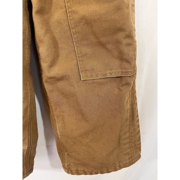 Carhartt Insulated Bib Overalls Duck Youth Size 8 Double Knee - Picture 3 of 13